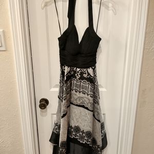 Halter dress with silky skirt